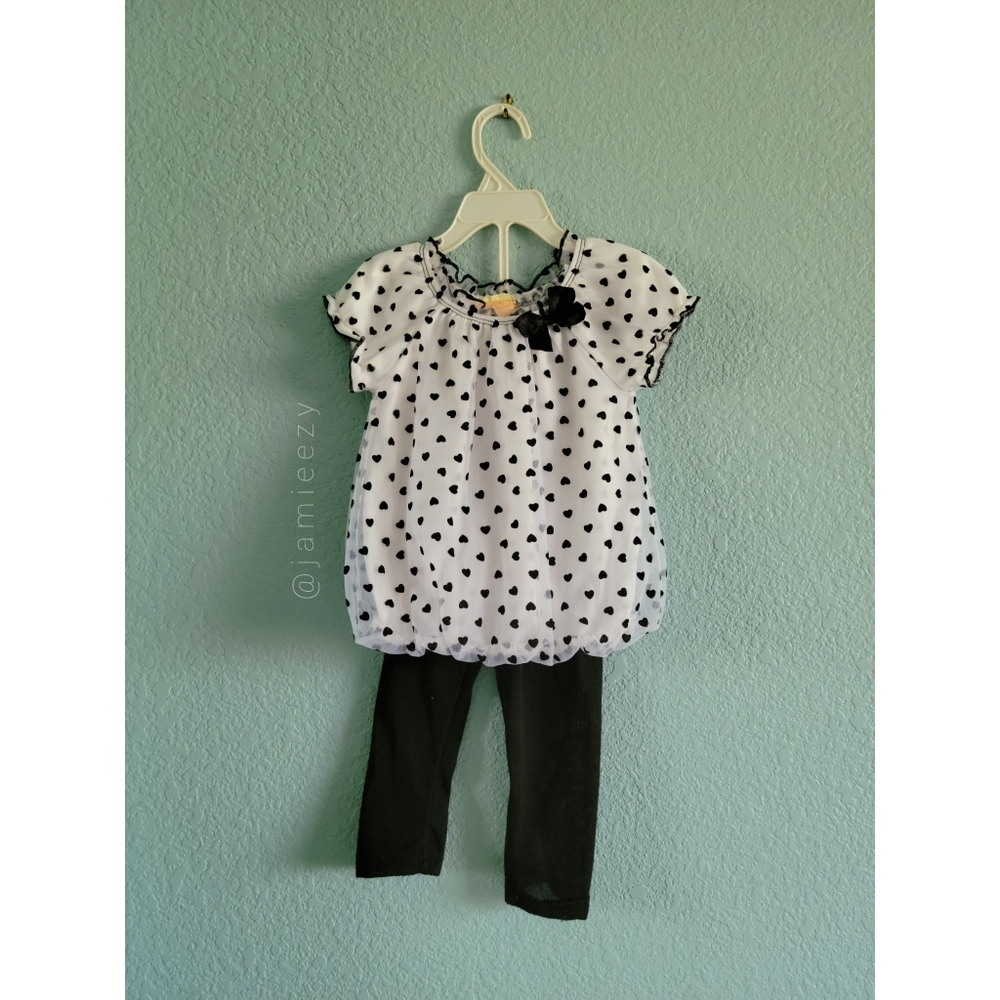 Orange Fizz (Baby) | Heart Blouse + Leggings Co-ord Set